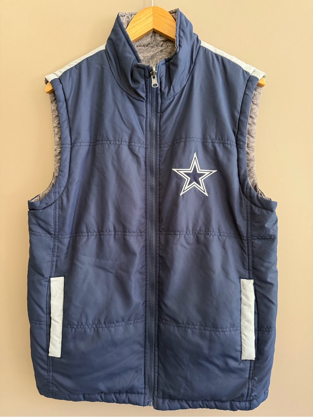 Dallas Cowboys Football NFL Reversible Lightweight Puffer Vest Like New